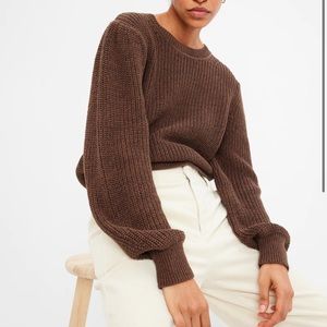 GAP Shaker-Stitch Balloon Sleeve Sweater